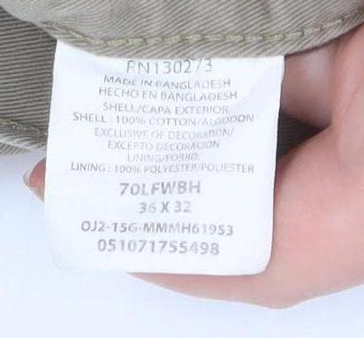Wrangler Men's Beige Cargo Trousers 36x32 Cotton Workwear Pants