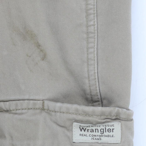 Wrangler Men's Beige Cargo Trousers 36x32 Cotton Workwear Pants