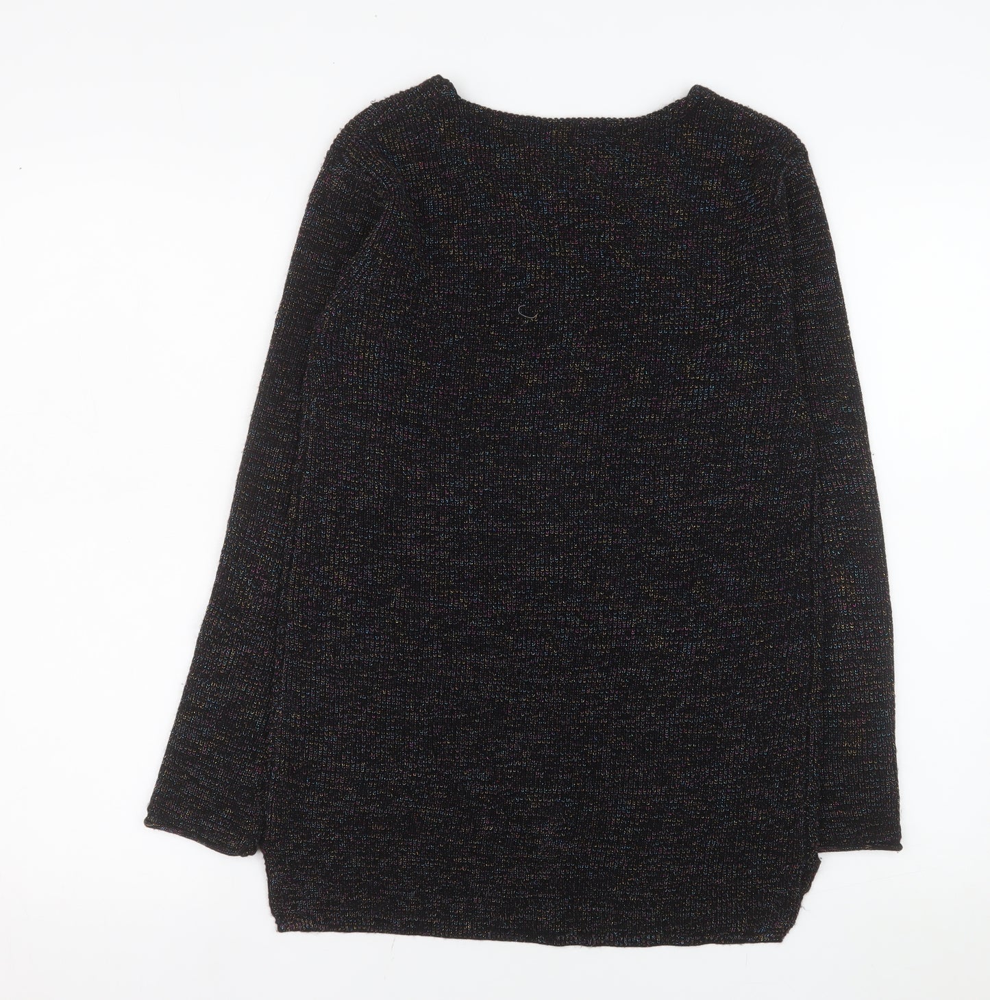 Papaya Women's Black V-Neck Knit Long Sleeve Pullover Jumper Size S