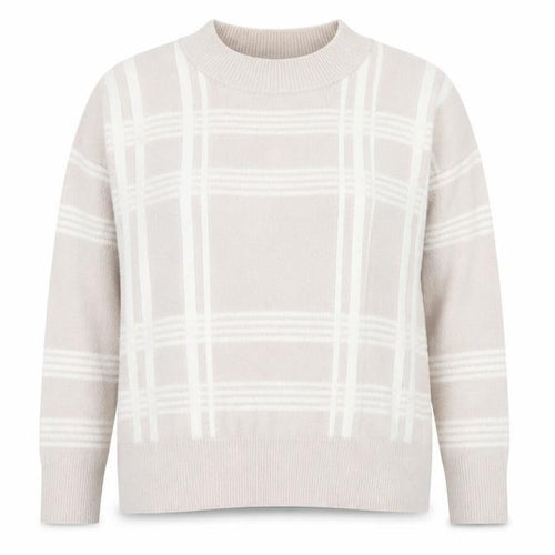 Nutmeg Women's Beige Check Knit Pullover Jumper Size 18