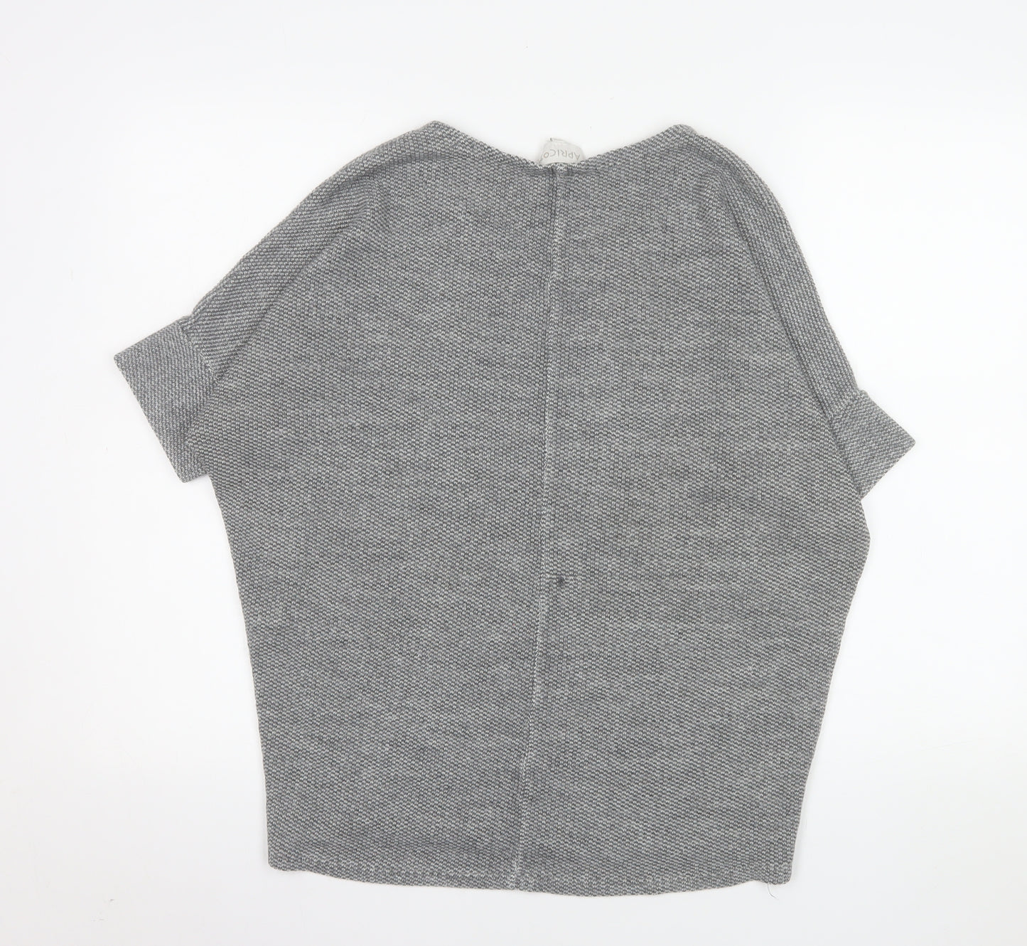 Apricot Women Grey Short Sleeve Knit Jumper S/M Relaxed Fit