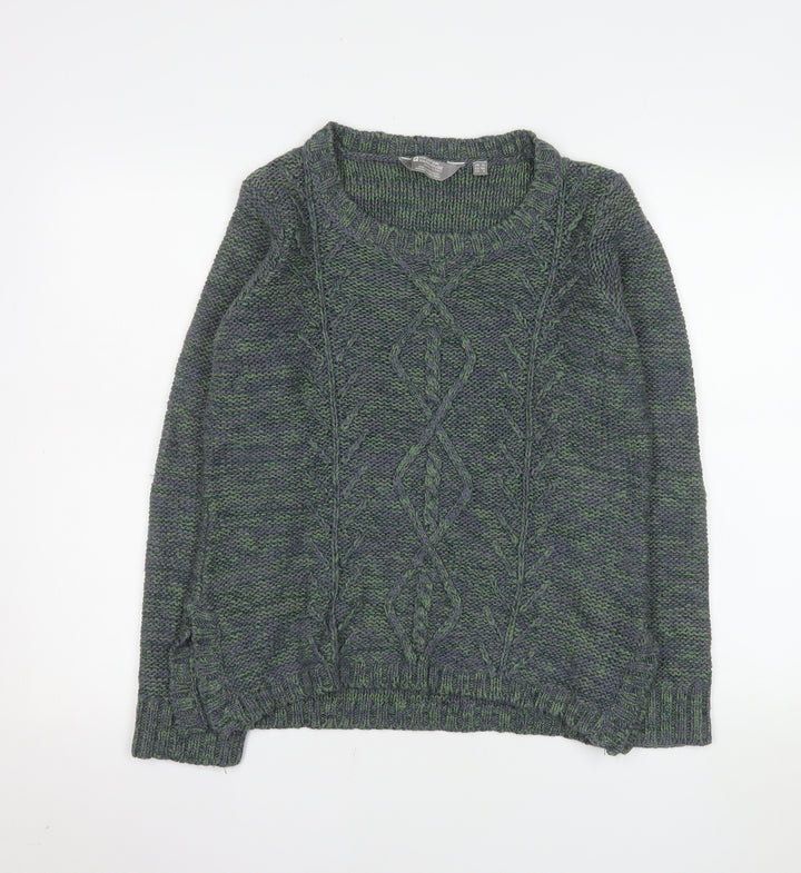 Mountain Warehouse Womens Green Cable-Knit Jumper Size 12