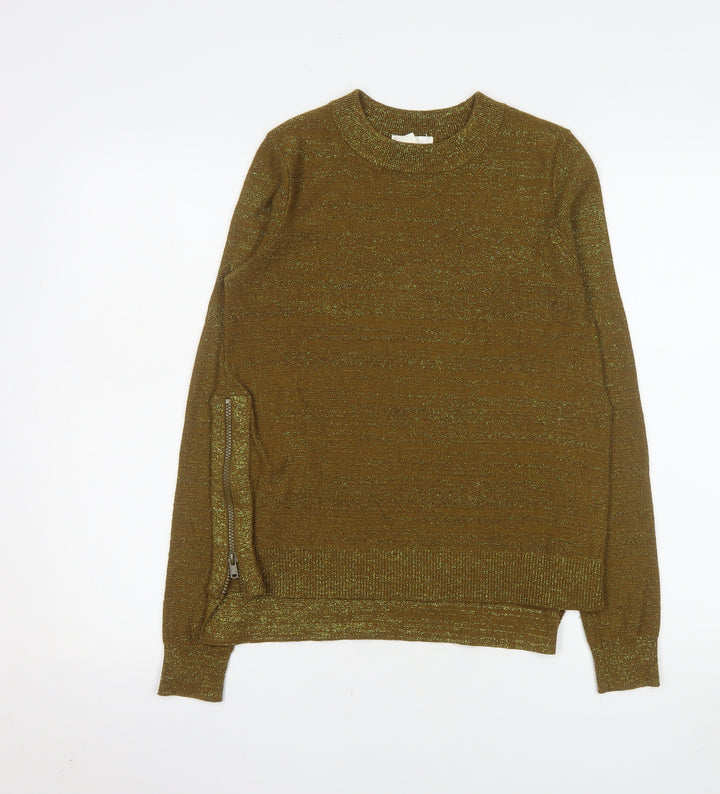 H&M Conscious Women's Gold XS Crew Neck Pullover Jumper