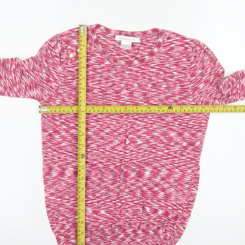 Mademoiselle R Women Pink Crew Neck Long Sleeve Knit Jumper Size 8