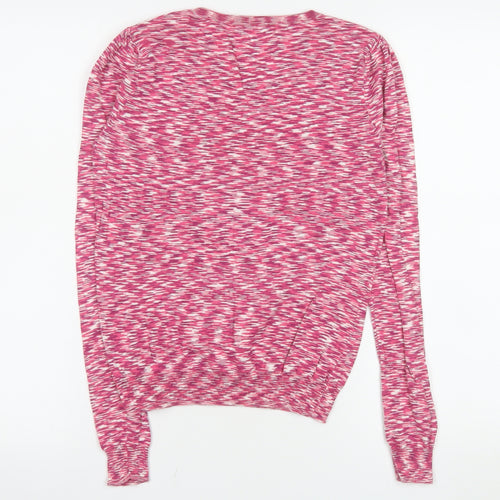 Mademoiselle R Women Pink Crew Neck Long Sleeve Knit Jumper Size 8