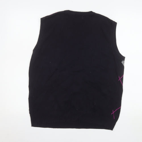 Ocean Gate Men's Black Argyle Cotton Vest Jumper XL