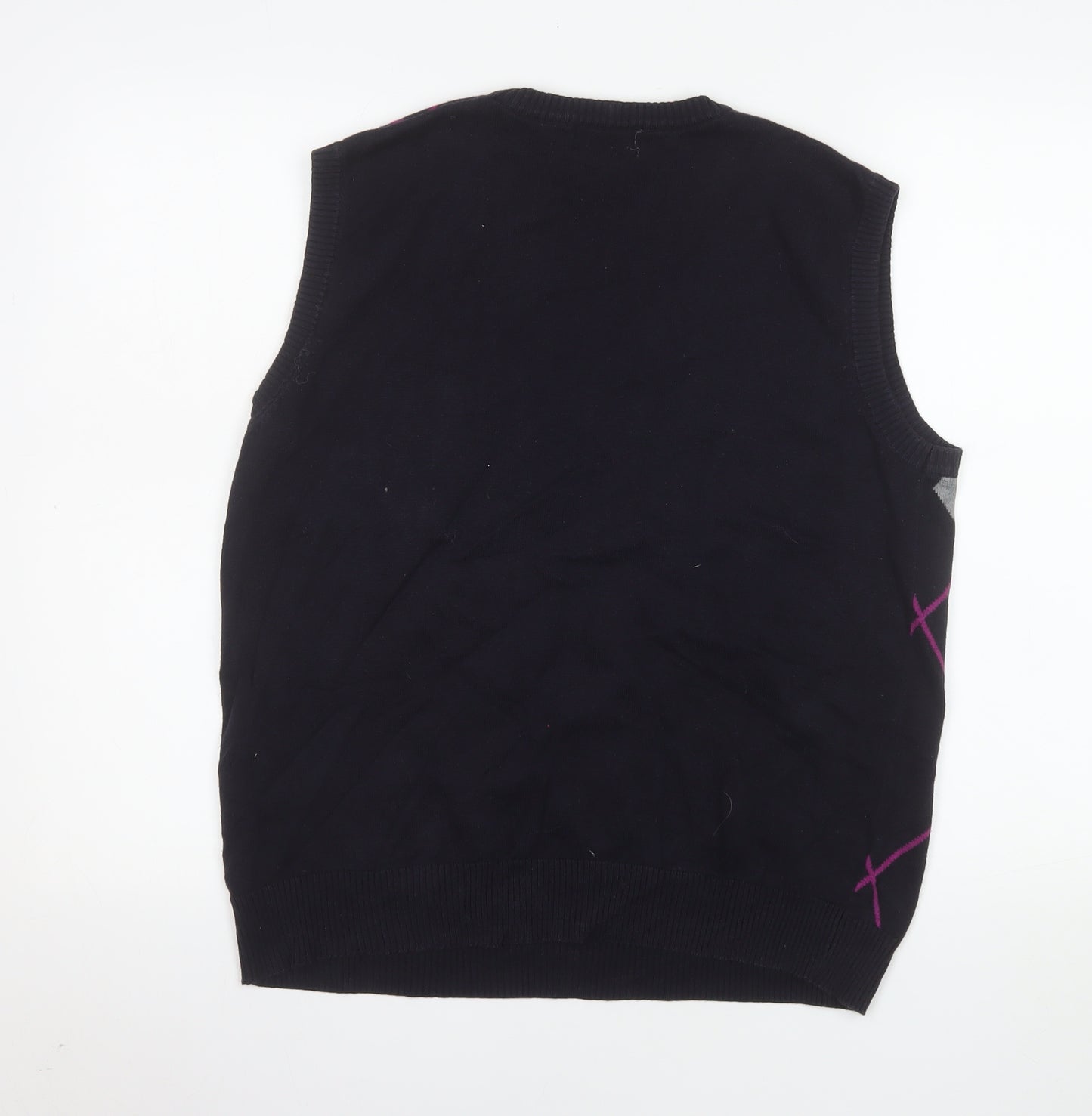 Ocean Gate Men's Black Argyle Cotton Vest Jumper XL
