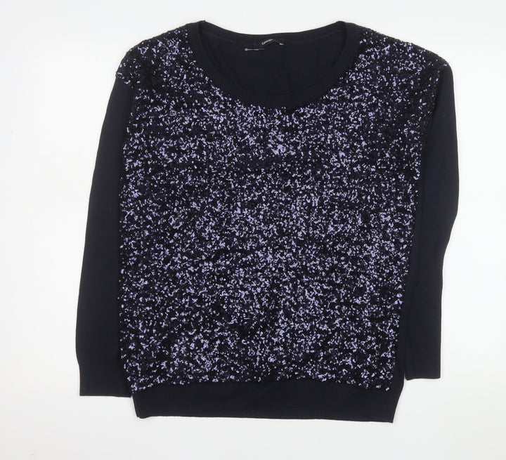 George Women’s Blue Sequin Long Sleeve Crew Neck Jumper Size 14