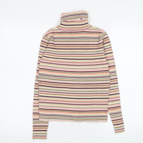 Valerie Stevens Women’s Multicoloured Striped Roll Neck Long Sleeve Top S