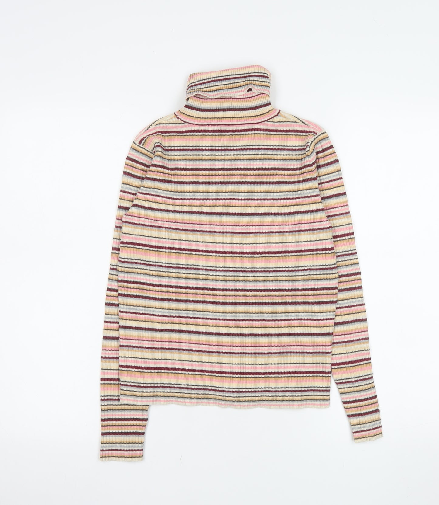 Valerie Stevens Women’s Multicoloured Striped Roll Neck Long Sleeve Top S