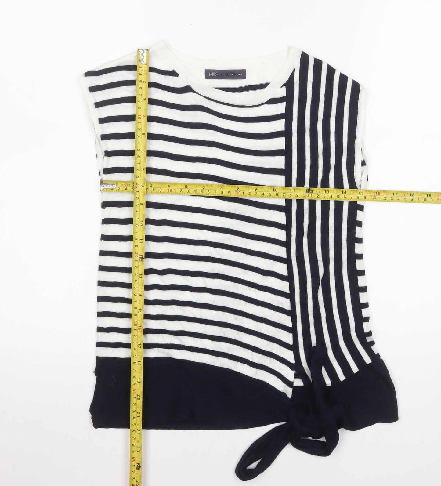 Marks and Spencer Womens Multicoloured Striped Knit Sleeveless Top Size 8