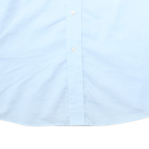 Tommy Hilfiger Men’s Light Blue Cotton Long Sleeve Button-Up Shirt 15.5