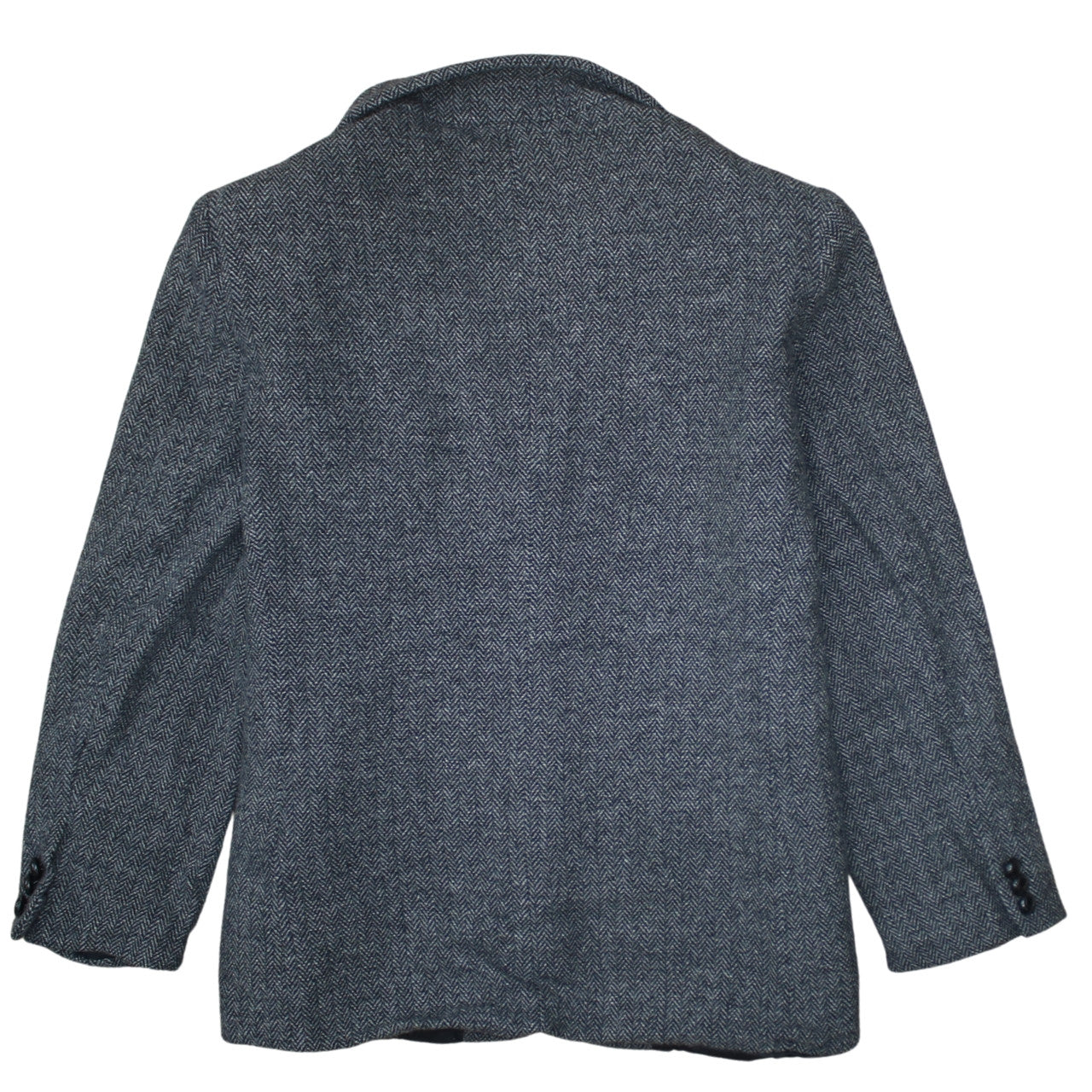 L.L. Bean Women Grey Wool Herringbone Blazer Size 14 Single Breasted