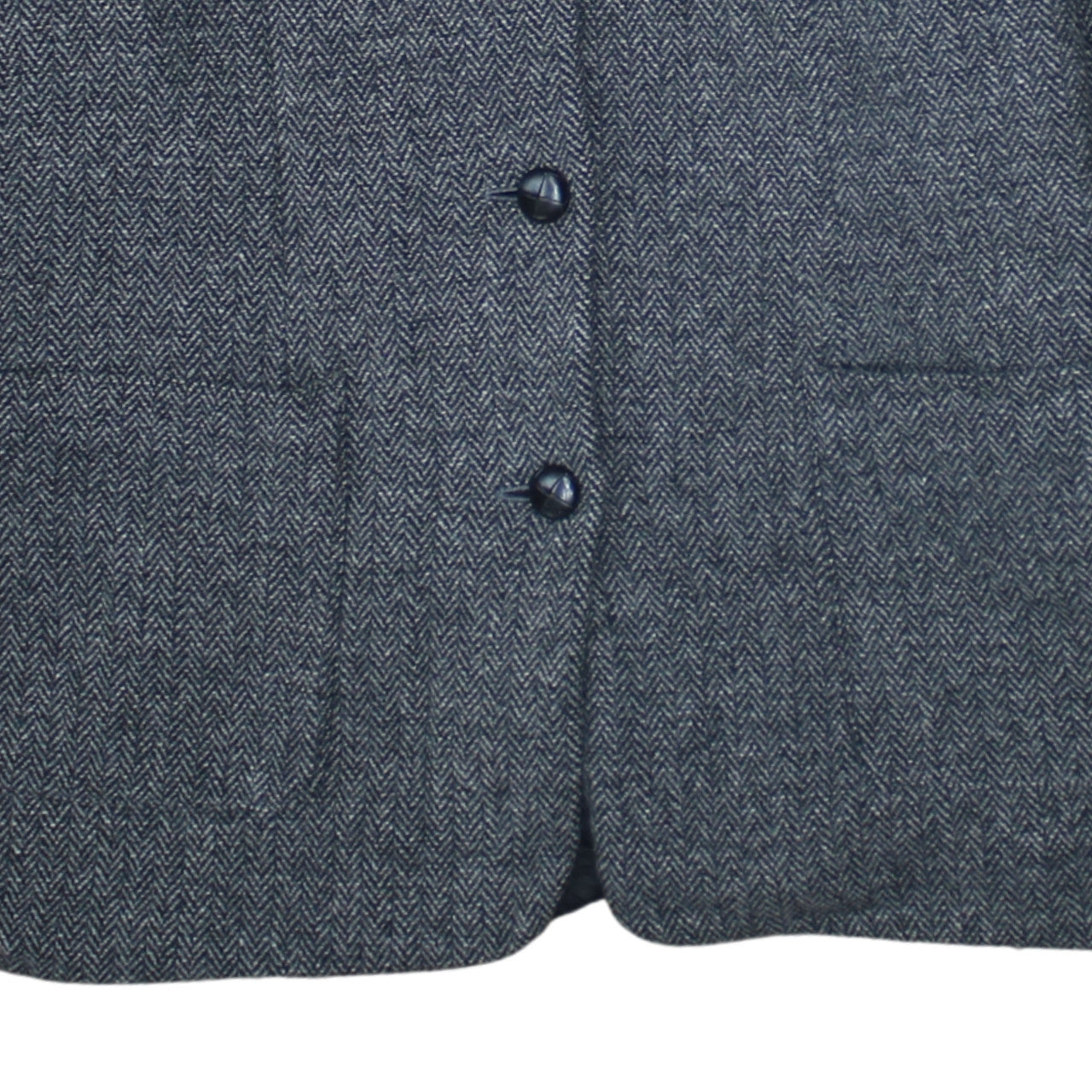 L.L. Bean Women Grey Wool Herringbone Blazer Size 14 Single Breasted