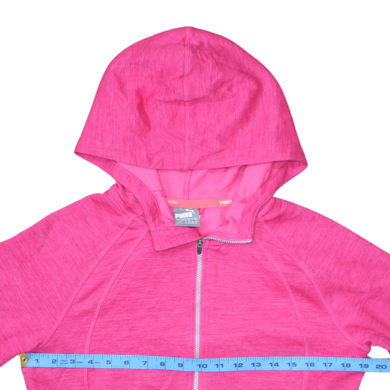 Puma Women’s Pink Full Zip Hoodie Size 14 PWRWarm Lightweight Sports Top