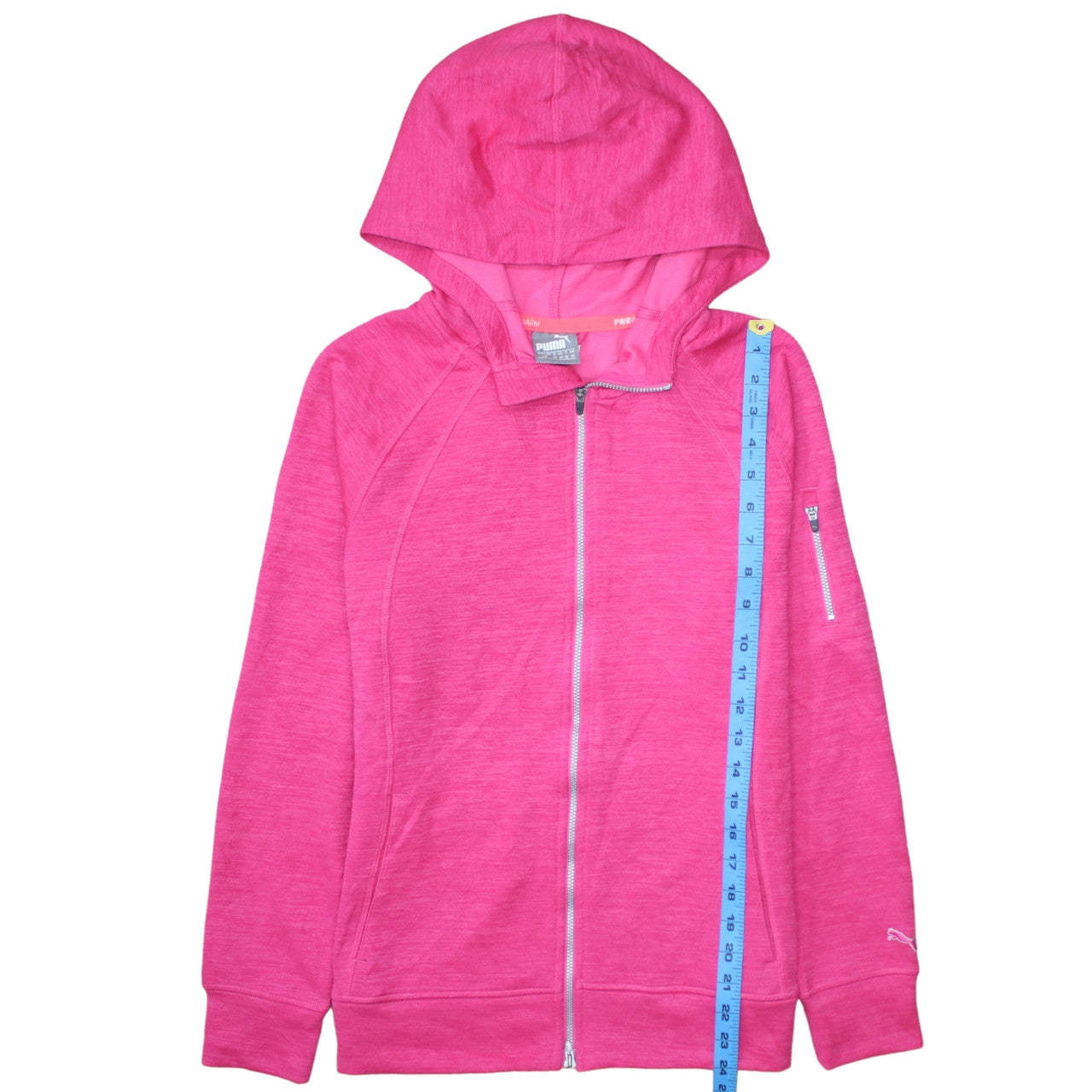 Puma Women’s Pink Full Zip Hoodie Size 14 PWRWarm Lightweight Sports Top