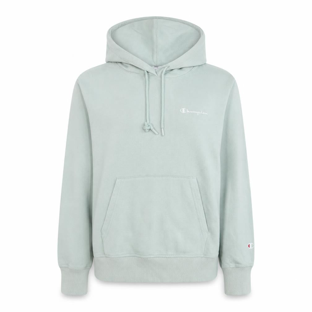 Front view of Champion Women's Light Green XS Pullover Hoodie Sweatshirt