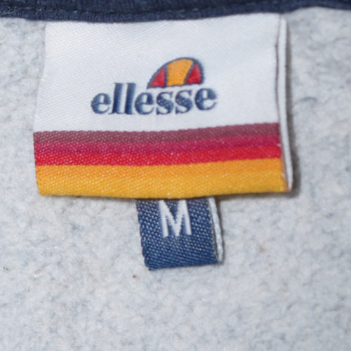 Ellesse Men Grey Pullover Hoodie M Regular Fit Logo Sportswear