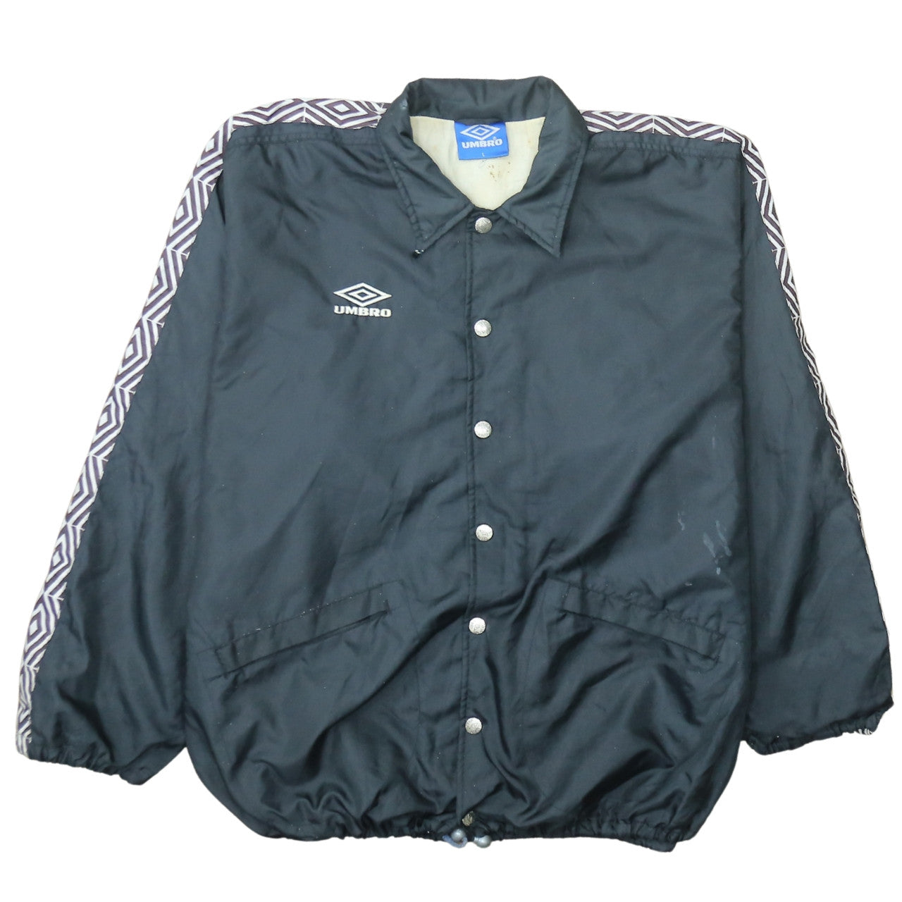 Umbro Men's Black L Lightweight Retro Windbreaker Sports Jacket