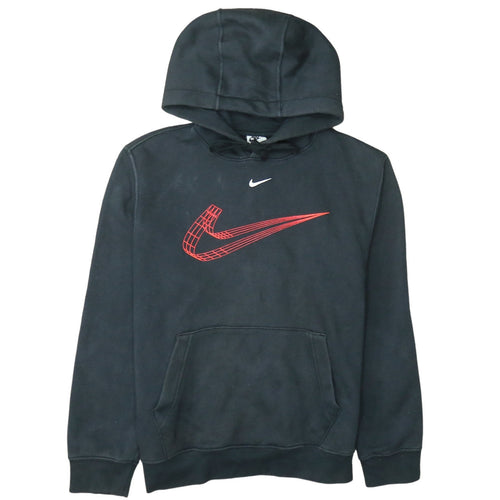 Nike Men's Black Small Pullover Hoodie with Red Logo Graphic