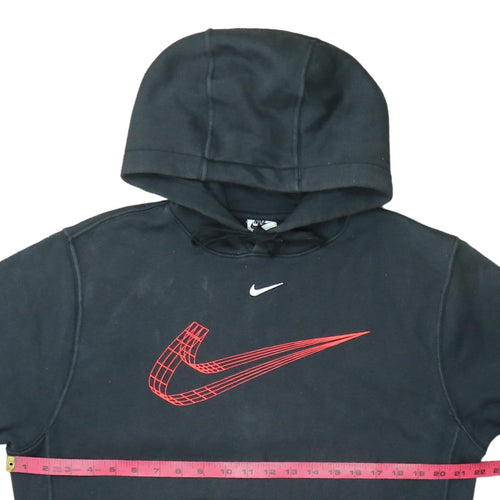 Nike Men's Black Small Pullover Hoodie with Red Logo Graphic