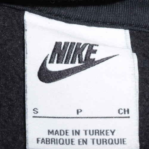 Nike Men's Black Small Pullover Hoodie with Red Logo Graphic
