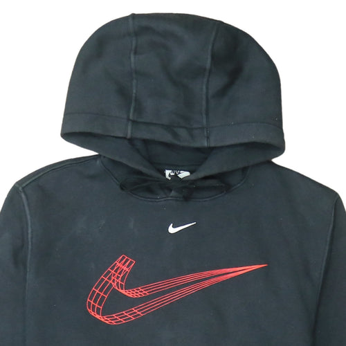 Nike Men's Black Small Pullover Hoodie with Red Logo Graphic