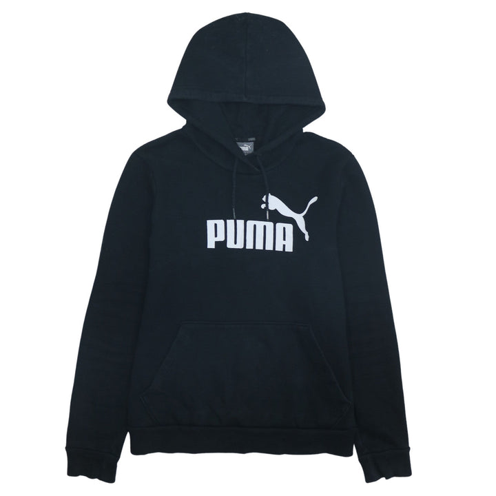 PUMA Womens Black Size 14 Pullover Hoodie Sweatshirt with Logo