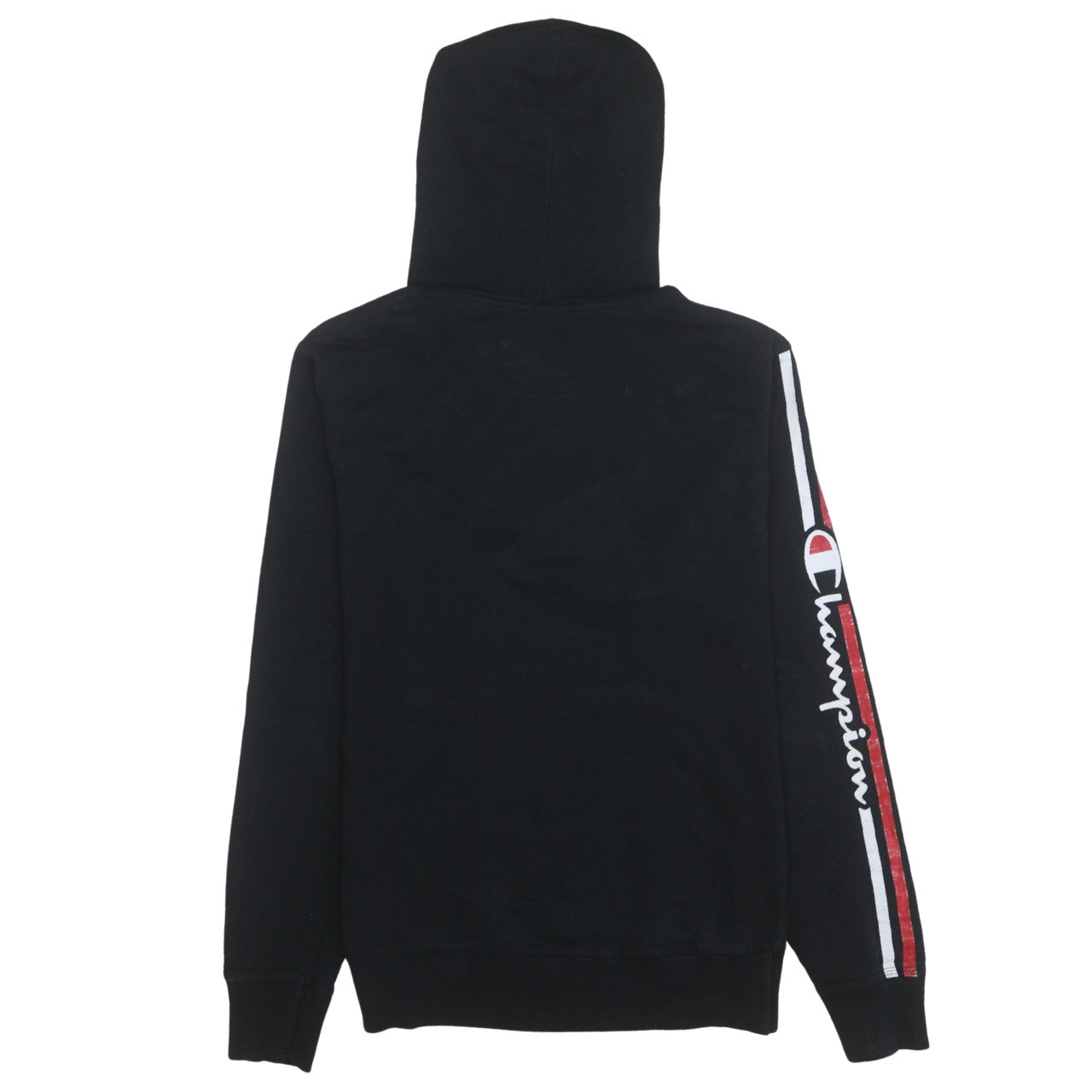 Champion Men Black Pullover Hoodie Small Logo Fleece Sportswear