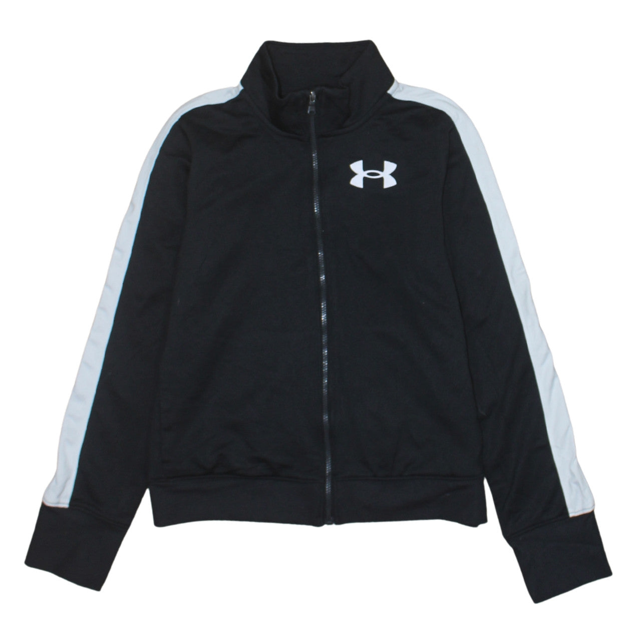Under Armour Boys Black Full Zip Hoodie Track Sweatshirt Size M