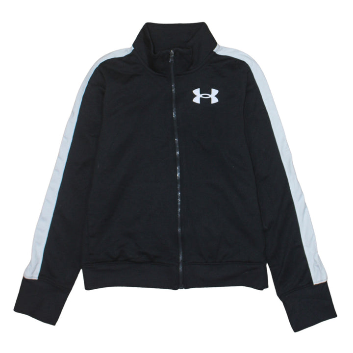 Under Armour Boys Black Full Zip Hoodie Track Sweatshirt Size M