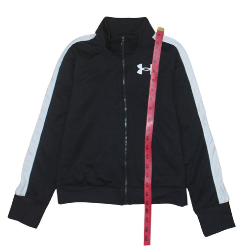 Under Armour Boys Black Full Zip Hoodie Track Sweatshirt Size M