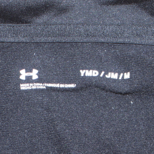 Under Armour Boys Black Full Zip Hoodie Track Sweatshirt Size M