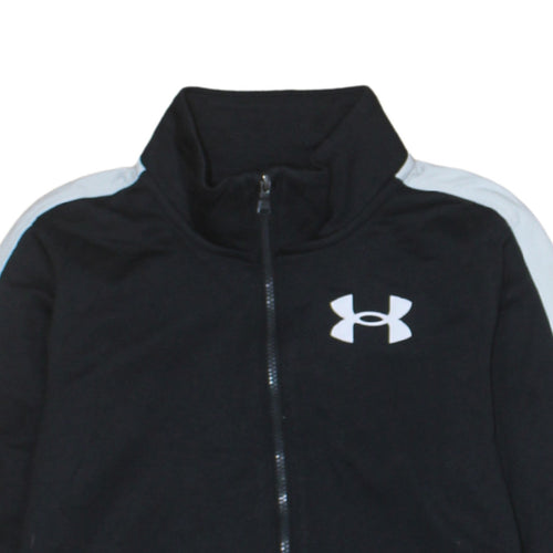 Under Armour Boys Black Full Zip Hoodie Track Sweatshirt Size M