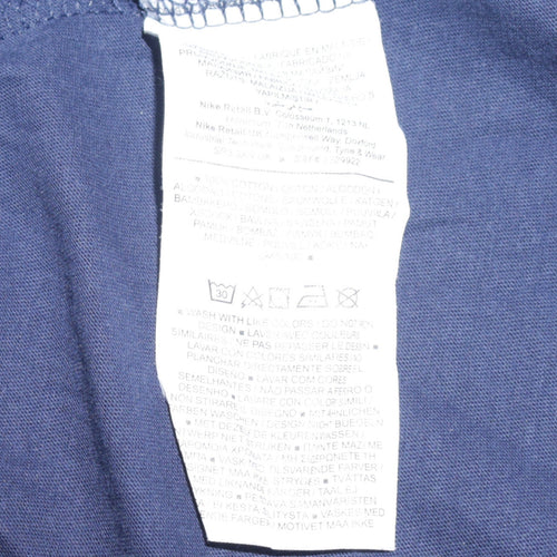 Nike Men's Navy Blue Classic Crew Neck Cotton T-Shirt Size L