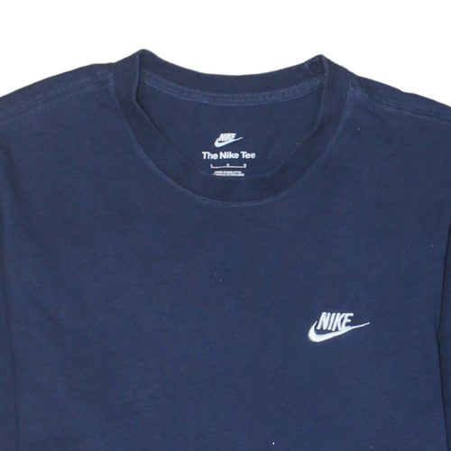Nike Men's Navy Blue Classic Crew Neck Cotton T-Shirt Size L