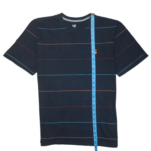 Nike Men's Blue Striped Crew Neck Short Sleeve Cotton T-Shirt XL