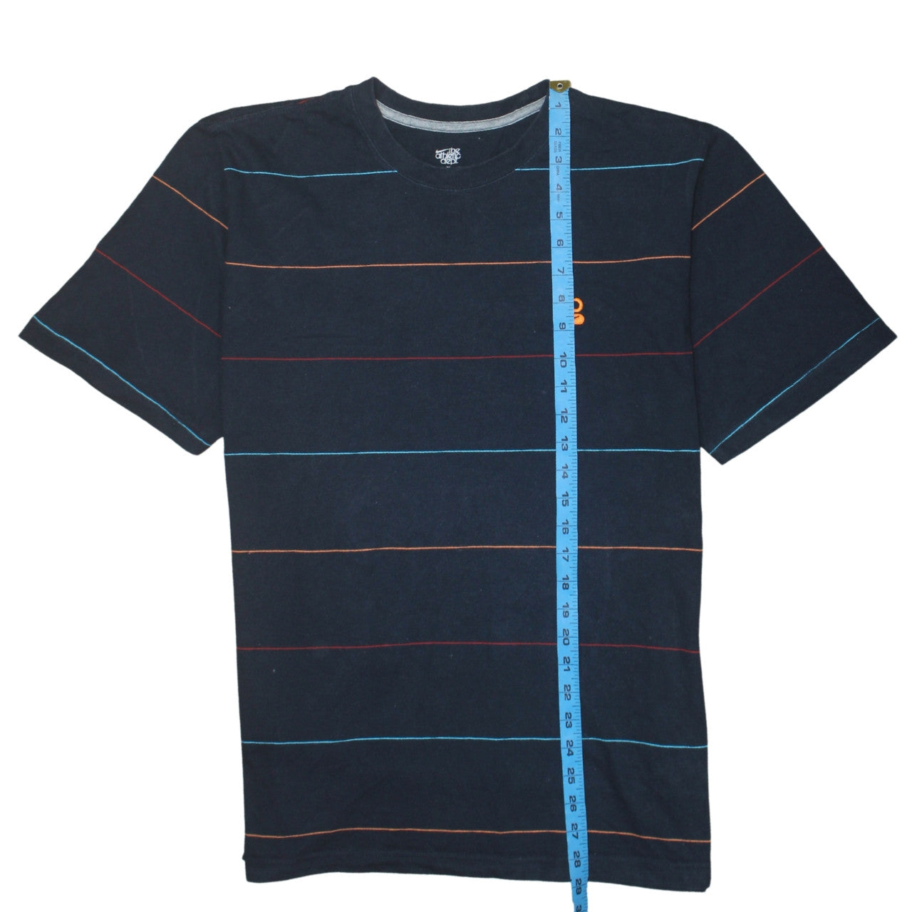 Nike Men's Blue Striped Crew Neck Short Sleeve Cotton T-Shirt XL