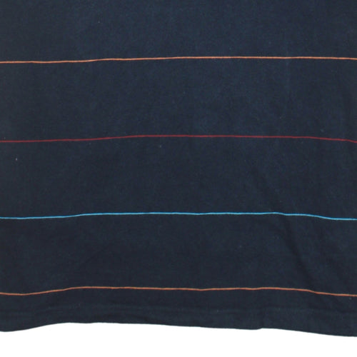 Nike Men's Blue Striped Crew Neck Short Sleeve Cotton T-Shirt XL