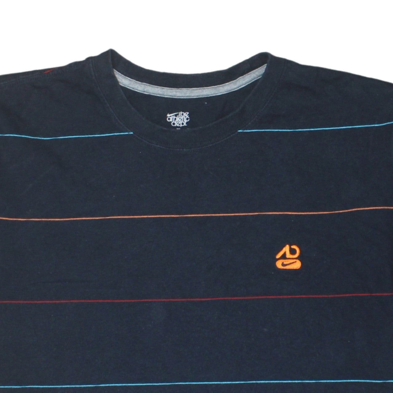 Nike Men's Blue Striped Crew Neck Short Sleeve Cotton T-Shirt XL