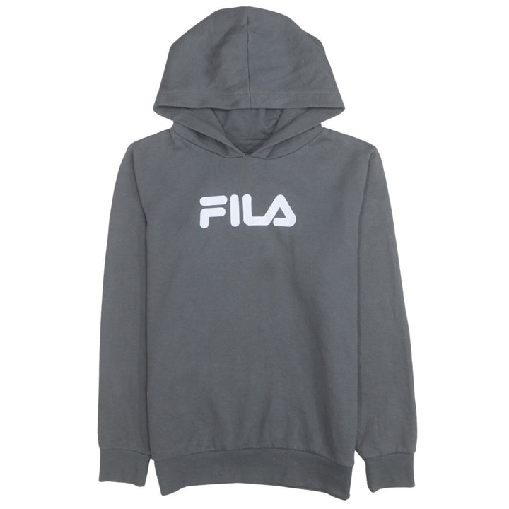 FILA Boys Grey Pullover Hoodie 13-15 Years Polyester Cotton Blend