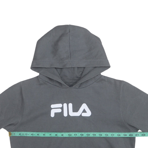 FILA Boys Grey Pullover Hoodie 13-15 Years Polyester Cotton Blend