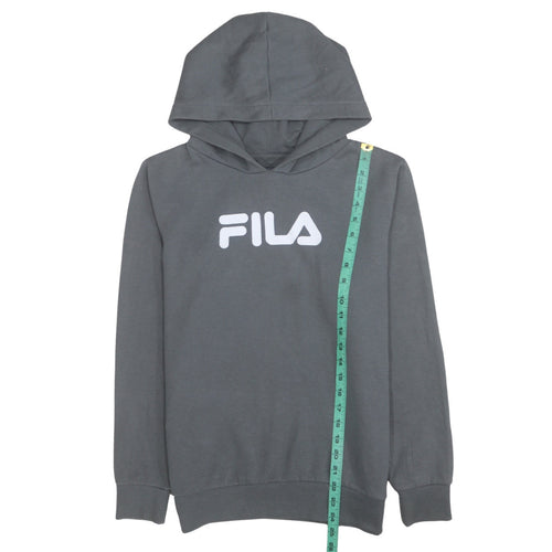 FILA Boys Grey Pullover Hoodie 13-15 Years Polyester Cotton Blend