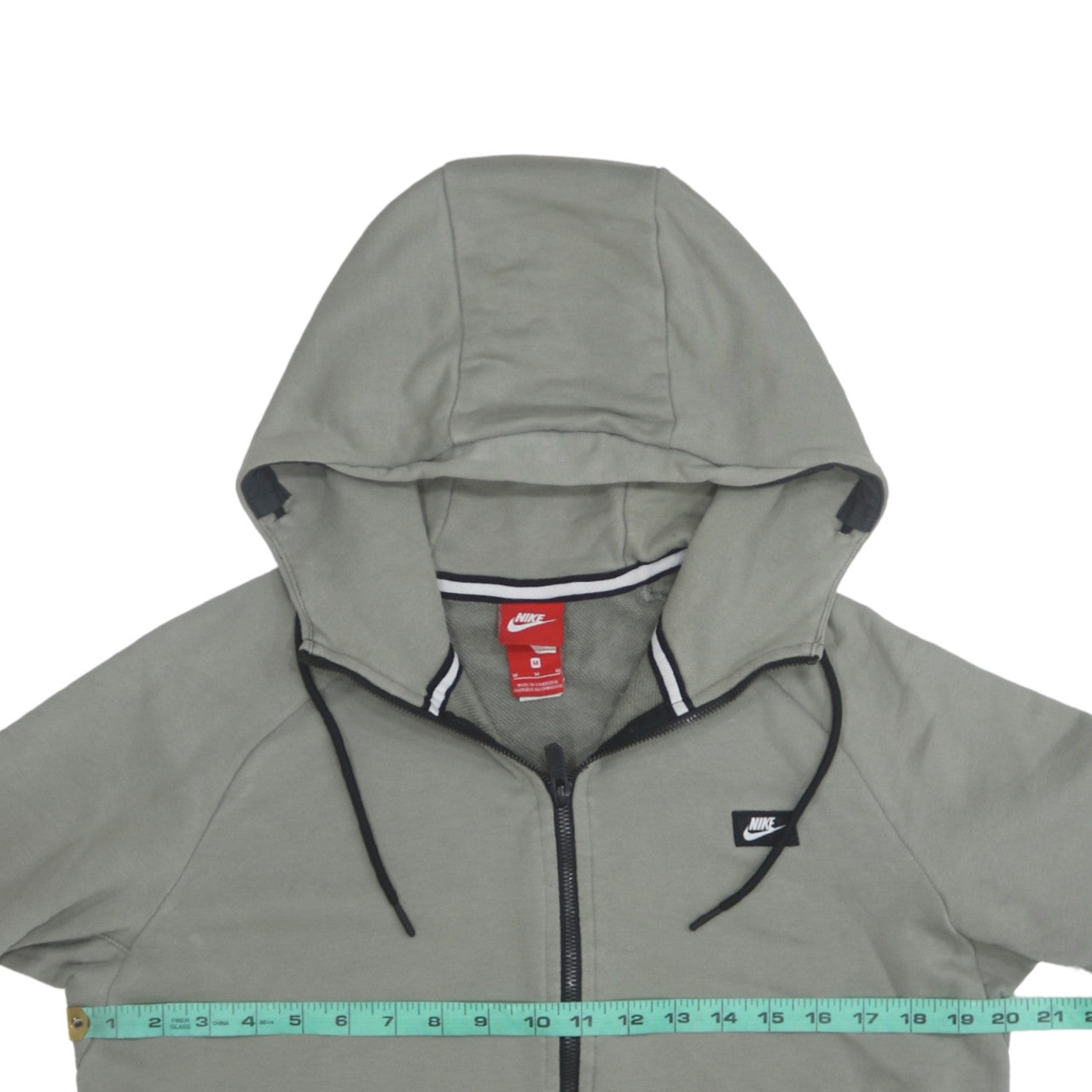 Nike Men's Grey Full Zip Hoodie Sweatshirt M Regular Fit