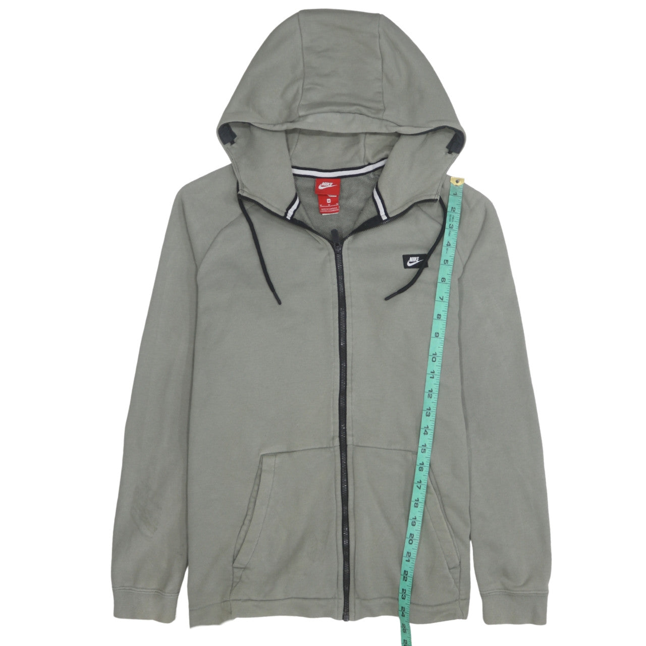 Nike Men's Grey Full Zip Hoodie Sweatshirt M Regular Fit