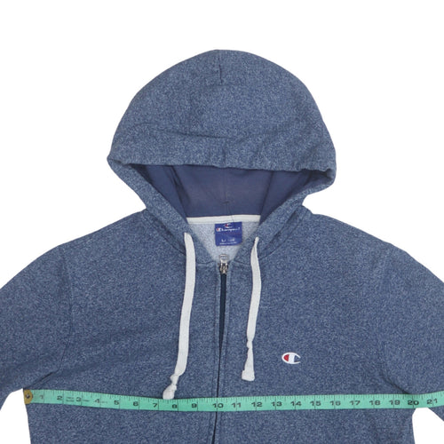 Champion Men's Blue Full Zip Fleece Hoodie Size L