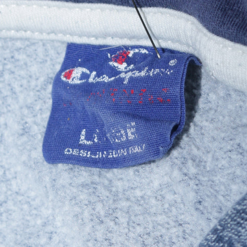 Champion Men's Blue Full Zip Fleece Hoodie Size L