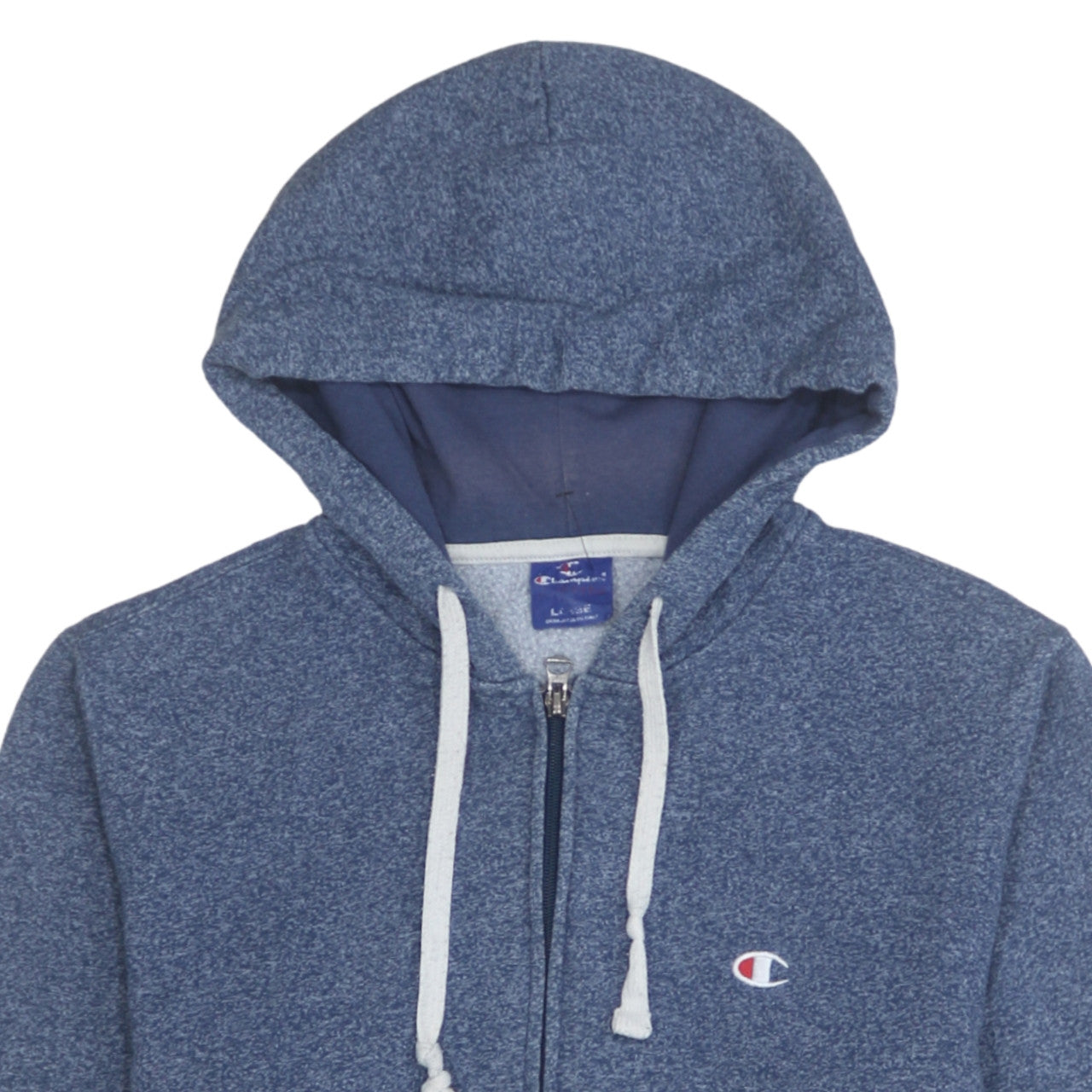 Champion Men's Blue Full Zip Fleece Hoodie Size L