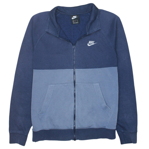 Nike Men's Blue Full Zip Sweatshirt S Fleece Cotton Blend