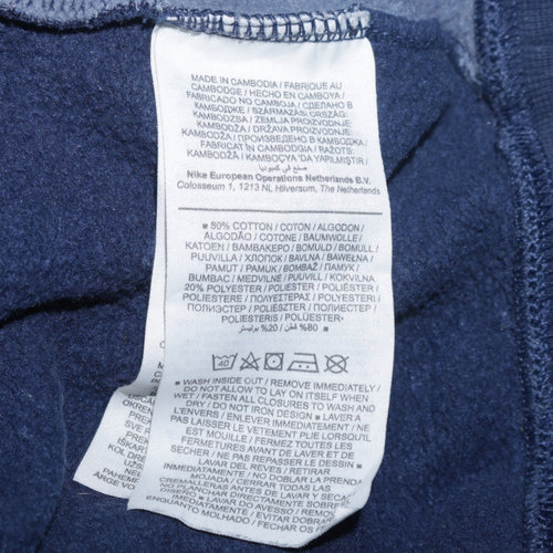 Nike Men's Blue Full Zip Sweatshirt S Fleece Cotton Blend